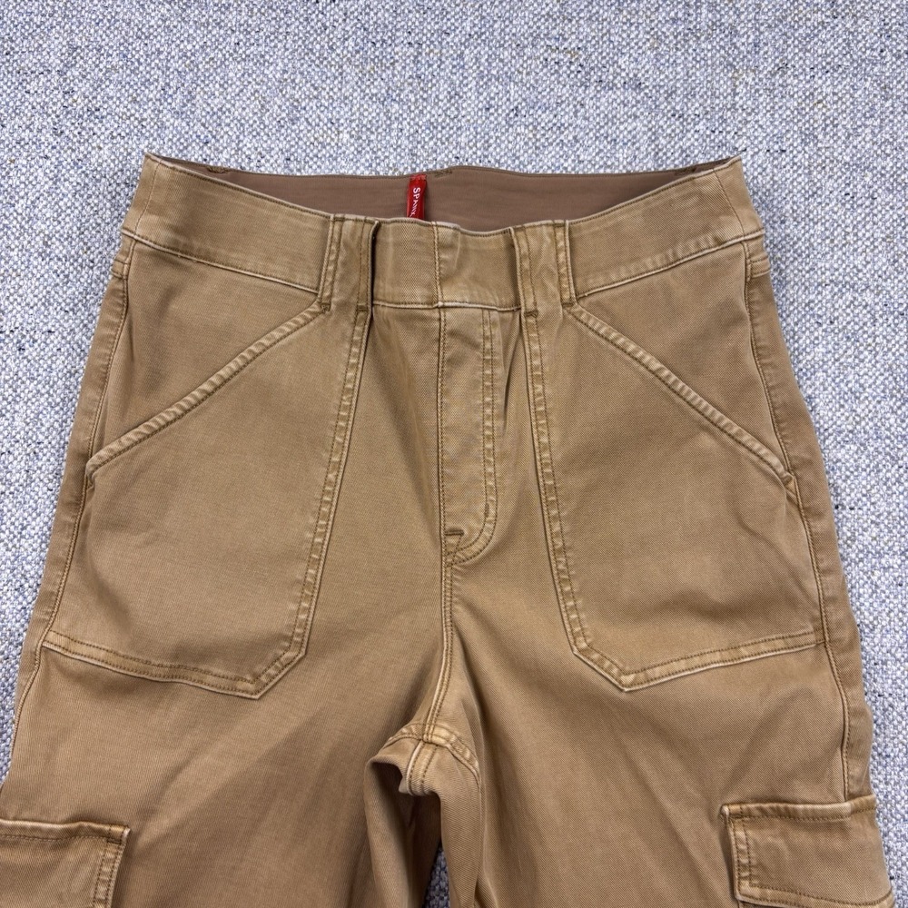 SPANX Stretch Twill Ankle Cargo Pants Honey Glow Brown Women Pull On Slim Sz XL - Picture 2 of 8